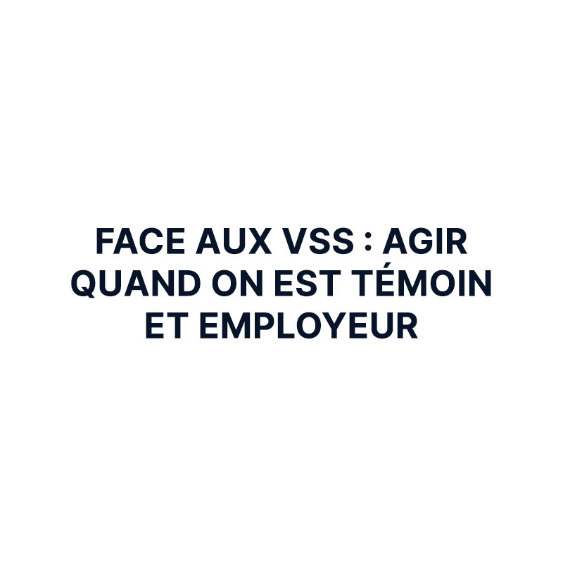 À partir d’un cas pratique, cet atelier explore les réactions possibles face à une situation de VSS. Identifier les bons réflexes, comprendre son rôle de témoin et d'employeur et partager les expériences de terrain pour enrichir collectivement les pratiques de prévention. <p> THALIE Santé
